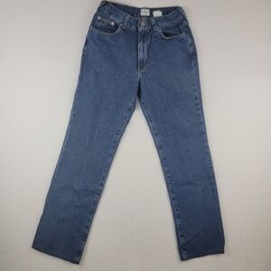 Calvin Klein Womens Jeans Denim Blue Sz 5 Double Stone Wash Flared Leg Mid Rise